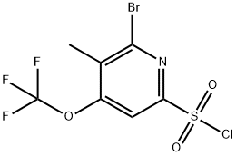 2-Bromo-3-methyl-4-(trifluoromethoxy)pyridine-6-sulfonyl chloride 结构式