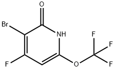 3-Bromo-4-fluoro-2-hydroxy-6-(trifluoromethoxy)pyridine 结构式