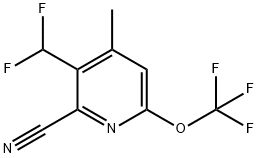 2-Cyano-3-(difluoromethyl)-4-methyl-6-(trifluoromethoxy)pyridine,1806152-07-7,结构式