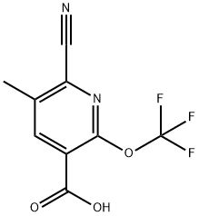 2-Cyano-3-methyl-6-(trifluoromethoxy)pyridine-5-carboxylic acid 结构式