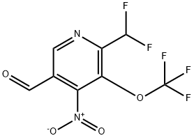 2-(Difluoromethyl)-4-nitro-3-(trifluoromethoxy)pyridine-5-carboxaldehyde Structure