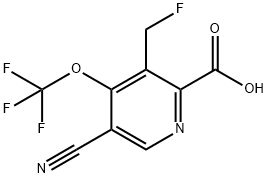 5-Cyano-3-(fluoromethyl)-4-(trifluoromethoxy)pyridine-2-carboxylic acid Struktur
