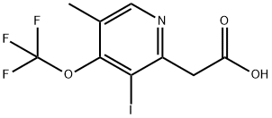 3-Iodo-5-methyl-4-(trifluoromethoxy)pyridine-2-acetic acid,1806165-13-8,结构式