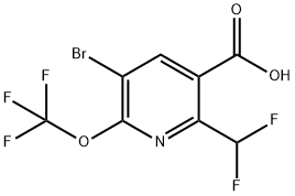 3-Bromo-6-(difluoromethyl)-2-(trifluoromethoxy)pyridine-5-carboxylic acid Structure