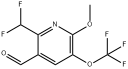 2-(Difluoromethyl)-6-methoxy-5-(trifluoromethoxy)pyridine-3-carboxaldehyde Structure