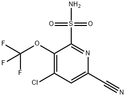 4-Chloro-6-cyano-3-(trifluoromethoxy)pyridine-2-sulfonamide 结构式