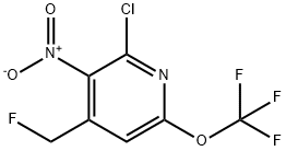 2-Chloro-4-(fluoromethyl)-3-nitro-6-(trifluoromethoxy)pyridine 化学構造式