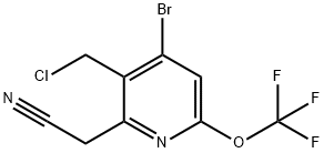 4-Bromo-3-(chloromethyl)-6-(trifluoromethoxy)pyridine-2-acetonitrile 结构式