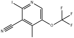 3-Cyano-2-iodo-4-methyl-5-(trifluoromethoxy)pyridine Structure