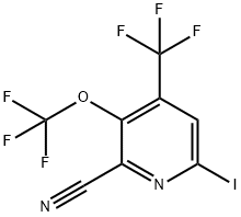 2-Cyano-6-iodo-3-(trifluoromethoxy)-4-(trifluoromethyl)pyridine 结构式