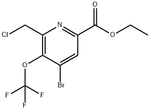 Ethyl 4-bromo-2-(chloromethyl)-3-(trifluoromethoxy)pyridine-6-carboxylate 结构式
