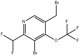 3-Bromo-5-(bromomethyl)-2-(difluoromethyl)-4-(trifluoromethoxy)pyridine,1806209-97-1,结构式