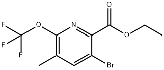Ethyl 3-bromo-5-methyl-6-(trifluoromethoxy)pyridine-2-carboxylate 结构式
