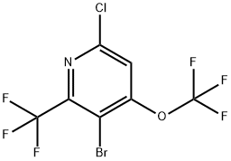 3-Bromo-6-chloro-4-(trifluoromethoxy)-2-(trifluoromethyl)pyridine 结构式
