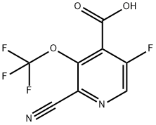 2-Cyano-5-fluoro-3-(trifluoromethoxy)pyridine-4-carboxylic acid 结构式