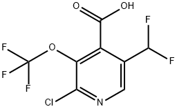 2-Chloro-5-(difluoromethyl)-3-(trifluoromethoxy)pyridine-4-carboxylic acid 结构式