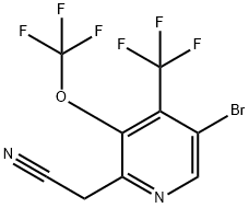 5-Bromo-3-(trifluoromethoxy)-4-(trifluoromethyl)pyridine-2-acetonitrile 结构式