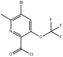 3-Bromo-2-methyl-5-(trifluoromethoxy)pyridine-6-carbonyl chloride 结构式
