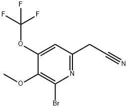 2-Bromo-3-methoxy-4-(trifluoromethoxy)pyridine-6-acetonitrile 结构式