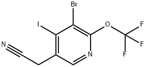 3-Bromo-4-iodo-2-(trifluoromethoxy)pyridine-5-acetonitrile 结构式