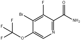 4-Bromo-3-fluoro-5-(trifluoromethoxy)pyridine-2-carboxamide 结构式