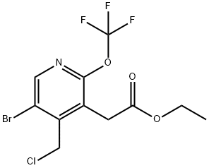 Ethyl 5-bromo-4-(chloromethyl)-2-(trifluoromethoxy)pyridine-3-acetate 结构式