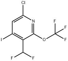 6-Chloro-3-(difluoromethyl)-4-iodo-2-(trifluoromethoxy)pyridine 结构式