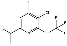 3-Chloro-6-(difluoromethyl)-4-iodo-2-(trifluoromethoxy)pyridine 结构式
