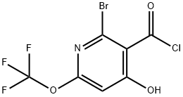 2-Bromo-4-hydroxy-6-(trifluoromethoxy)pyridine-3-carbonyl chloride,1806225-21-7,结构式
