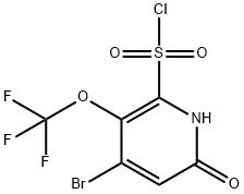 4-Bromo-6-hydroxy-3-(trifluoromethoxy)pyridine-2-sulfonyl chloride Struktur
