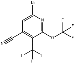 6-Bromo-4-cyano-2-(trifluoromethoxy)-3-(trifluoromethyl)pyridine 结构式