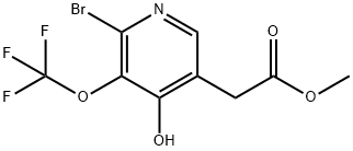 Methyl 2-bromo-4-hydroxy-3-(trifluoromethoxy)pyridine-5-acetate,1806231-36-6,结构式