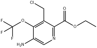 Ethyl 5-amino-3-(chloromethyl)-4-(trifluoromethoxy)pyridine-2-carboxylate 结构式