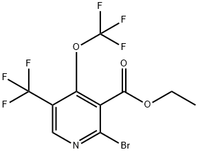 Ethyl 2-bromo-4-(trifluoromethoxy)-5-(trifluoromethyl)pyridine-3-carboxylate 结构式