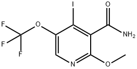 4-Iodo-2-methoxy-5-(trifluoromethoxy)pyridine-3-carboxamide,1806240-08-3,结构式