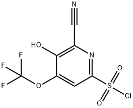 2-Cyano-3-hydroxy-4-(trifluoromethoxy)pyridine-6-sulfonyl chloride 结构式