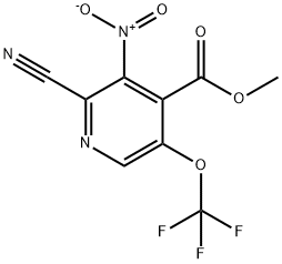 Methyl 2-cyano-3-nitro-5-(trifluoromethoxy)pyridine-4-carboxylate 结构式