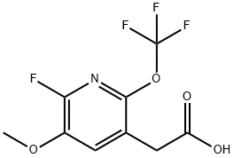 2-Fluoro-3-methoxy-6-(trifluoromethoxy)pyridine-5-acetic acid 结构式