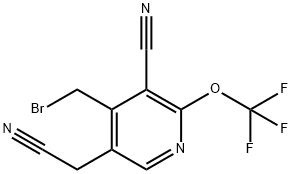 4-(Bromomethyl)-3-cyano-2-(trifluoromethoxy)pyridine-5-acetonitrile Structure