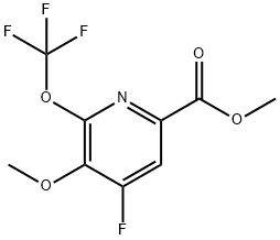 Methyl 4-fluoro-3-methoxy-2-(trifluoromethoxy)pyridine-6-carboxylate 结构式
