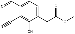 Methyl 3-cyano-4-formyl-2-hydroxyphenylacetate 结构式