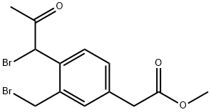 Methyl 4-(1-bromo-2-oxopropyl)-3-(bromomethyl)phenylacetate Structure