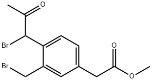 Methyl 4-(1-bromo-2-oxopropyl)-3-(bromomethyl)phenylacetate 结构式
