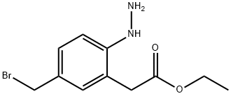 Ethyl 5-(bromomethyl)-2-hydrazinylphenylacetate 结构式