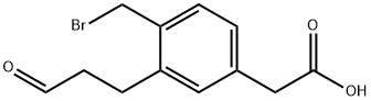 4-(Bromomethyl)-3-(3-oxopropyl)phenylacetic acid 结构式