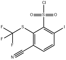 3-Cyano-6-iodo-2-(trifluoromethylthio)benzenesulfonyl chloride 结构式