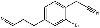 2-Bromo-4-(3-oxopropyl)phenylacetonitrile,1806348-60-6,结构式