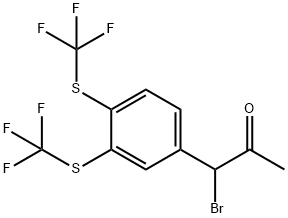1-(3,4-Bis(trifluoromethylthio)phenyl)-1-bromopropan-2-one,1806361-14-7,结构式