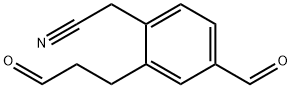 4-Formyl-2-(3-oxopropyl)phenylacetonitrile 结构式