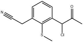 3-(1-Chloro-2-oxopropyl)-2-(methylthio)phenylacetonitrile Structure